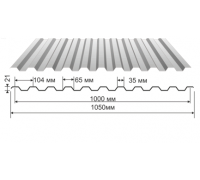 Профнастил оцинкованный С-21 1050x2000 (эконом)